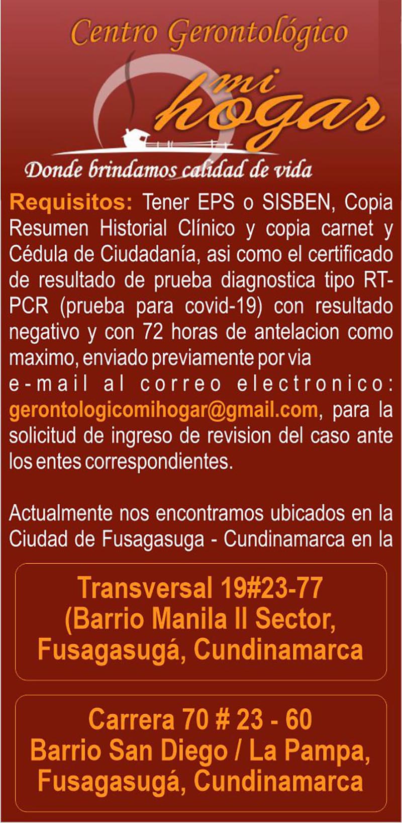 CENTRO GERONTOLOGICO MI HOGAR