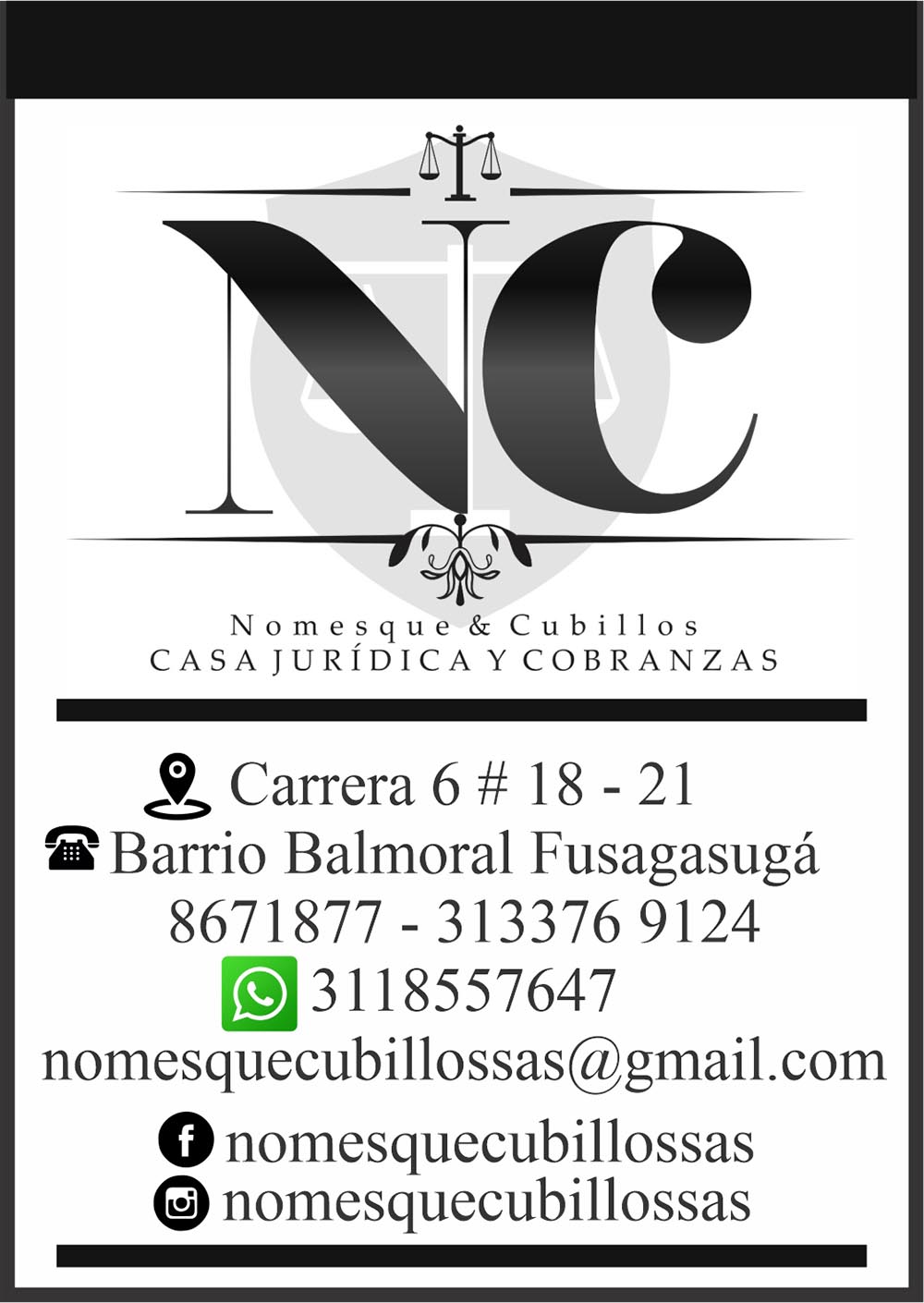 ABOGADO EN FUSAGASUGA NOMESQUE & CUBILLOS