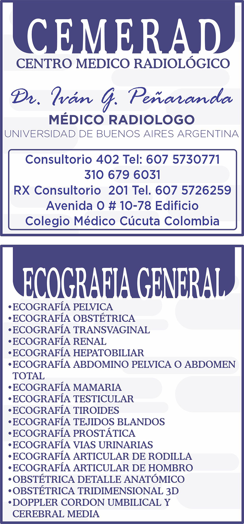 CEMERAD CENTRO MEDICO RADIOLÓGICO - Dr. Iván G. Peñaranda