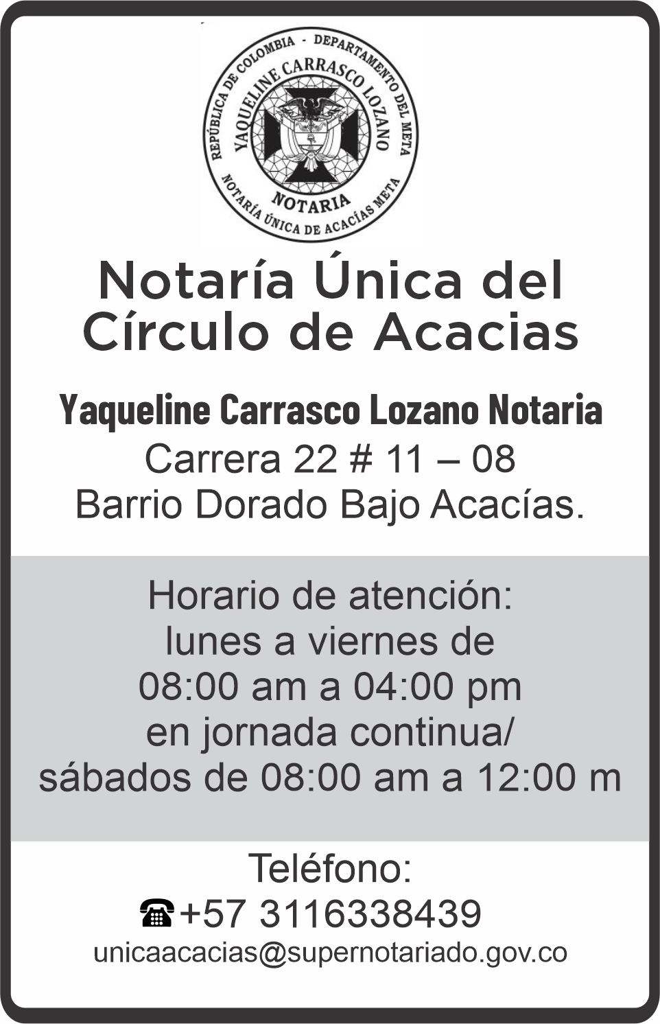 Notaría Única del Círculo de Acacias
