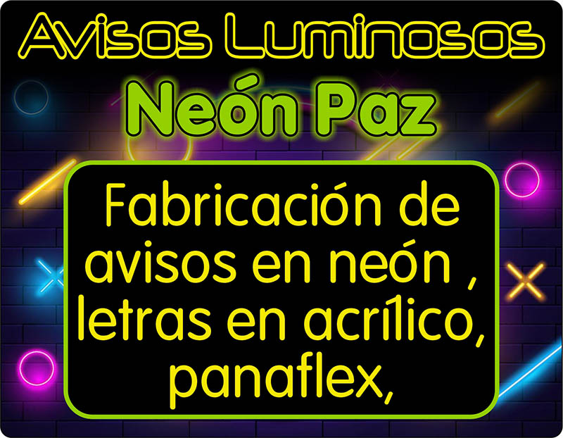 Avisos luminosos Neón paz