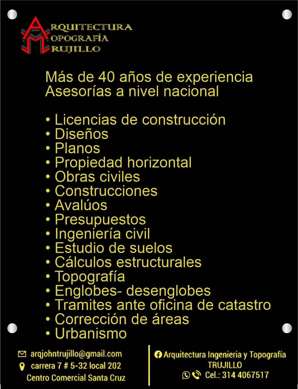Arquitectura ingeniería y topografía Trujillo