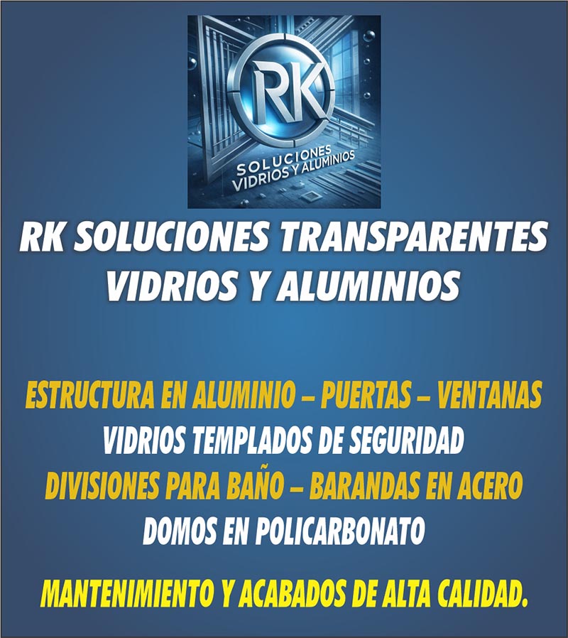 Rk soluciones trasparentes vidrios y aluminios