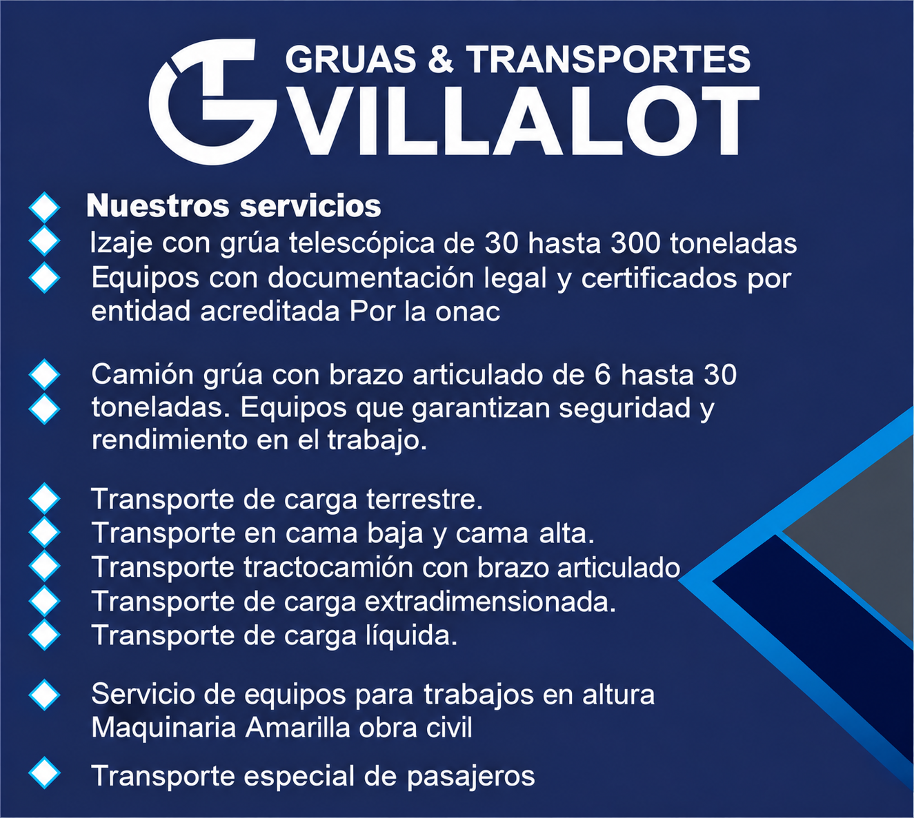 GRÚAS Y TRANSPORTES GVILLALOT SAS