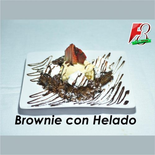 BROWNIE CON HELADO