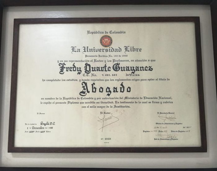 Fredy Duarte Guayanez Abogado