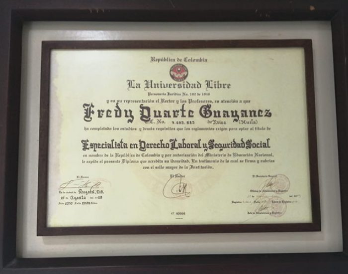 Fredy Duarte Guayanez Abogado